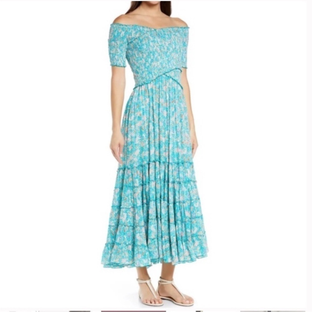 Tuckernuck Poupette St. Barth Soledad Dress Size S Off The Shoulder Maxi